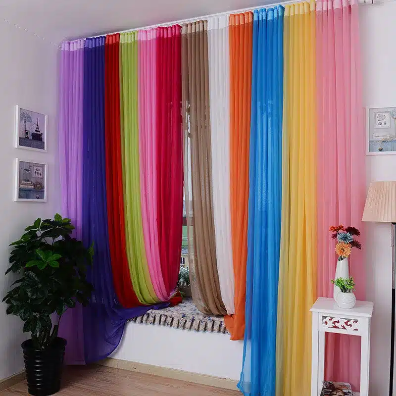 Fashion Terylene Tulle Window Screening Blinds Sheer Voile Gauze Curtain for Cafe Kitchen Living Room Balcony Translucidus Decor 12