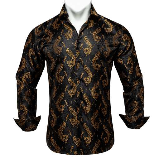 tume mustriline slim fit särk pikkade varrukatega