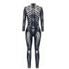 naiste must bodysuit luustiku mustriga