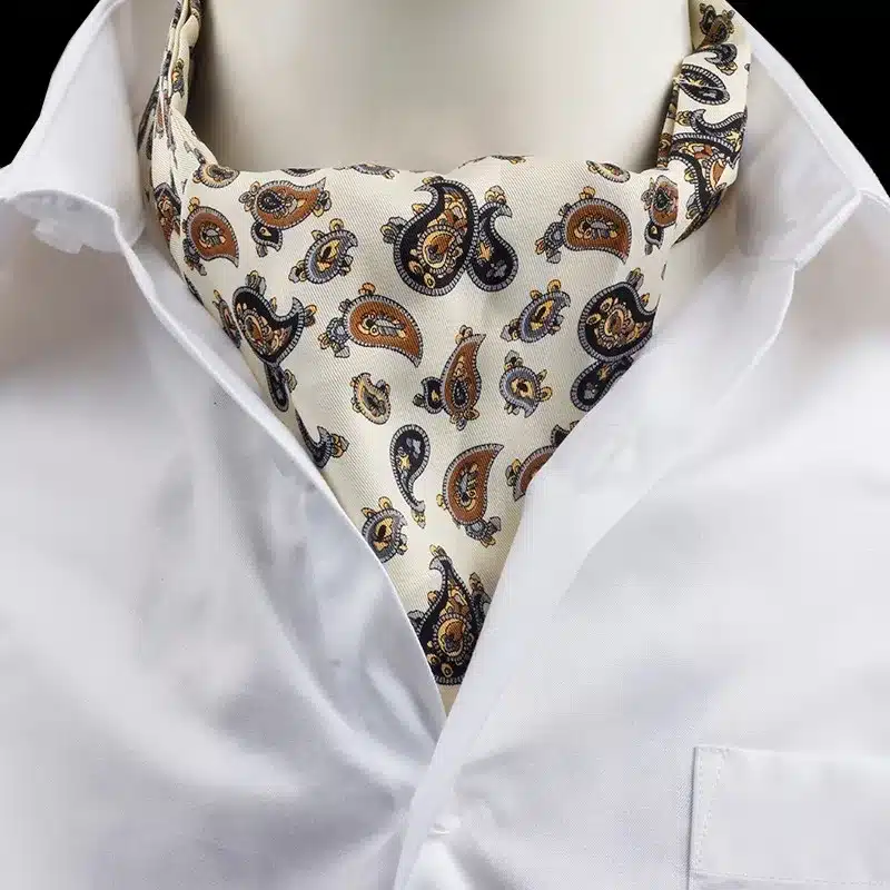 GUSLESON Fashion Brand Men Handkerchief Cravat Silk Paisley Pattern Gentlemen Dots Tie Wedding Ascot Bowtie Tuxedo 23