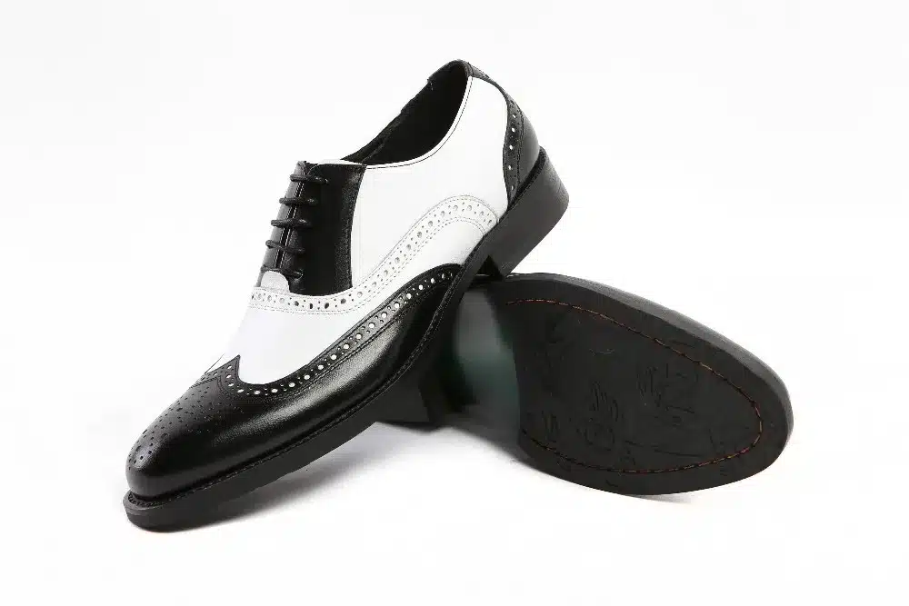 LOISWORD Large size EUR45 black white / brown white mens wedding shoes genuine leather dress shoes formal oxfords shoes 17