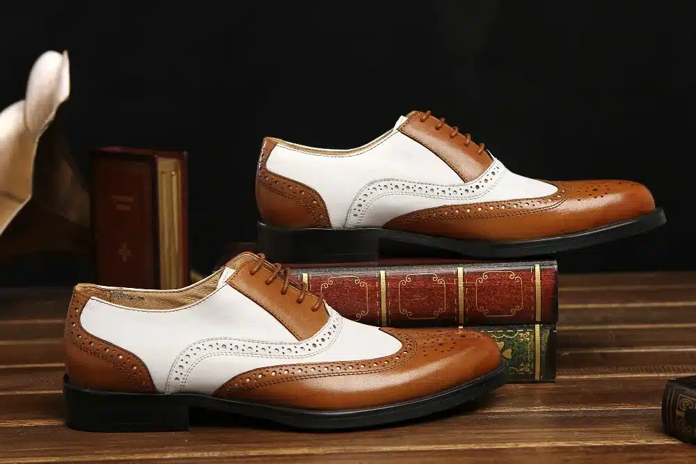 LOISWORD Large size EUR45 black white / brown white mens wedding shoes genuine leather dress shoes formal oxfords shoes 24