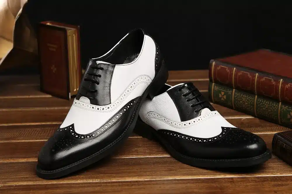 LOISWORD Large size EUR45 black white / brown white mens wedding shoes genuine leather dress shoes formal oxfords shoes 28