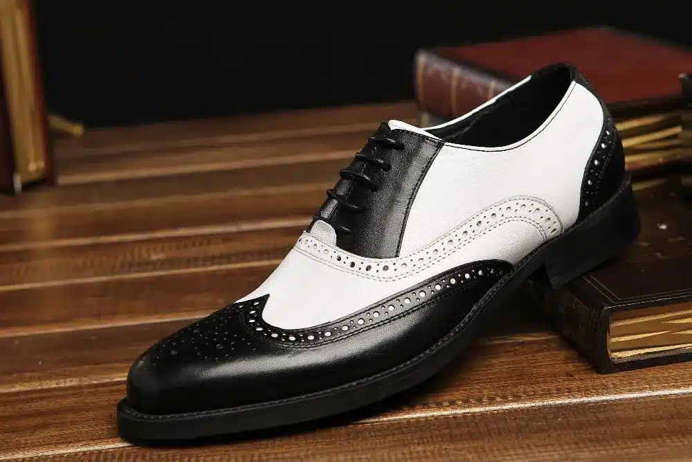 LOISWORD Large size EUR45 black white / brown white mens wedding shoes genuine leather dress shoes formal oxfords shoes 29