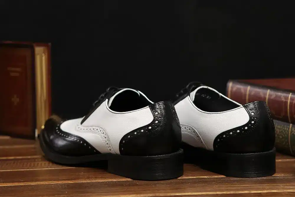 LOISWORD Large size EUR45 black white / brown white mens wedding shoes genuine leather dress shoes formal oxfords shoes 30