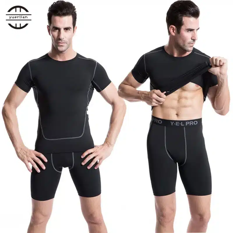Yuerlian Hot Summer Quick Dry Gym Sports Leggings Crossfit Men's Short Football Trousers Jogging Compression Tight Running Short 9