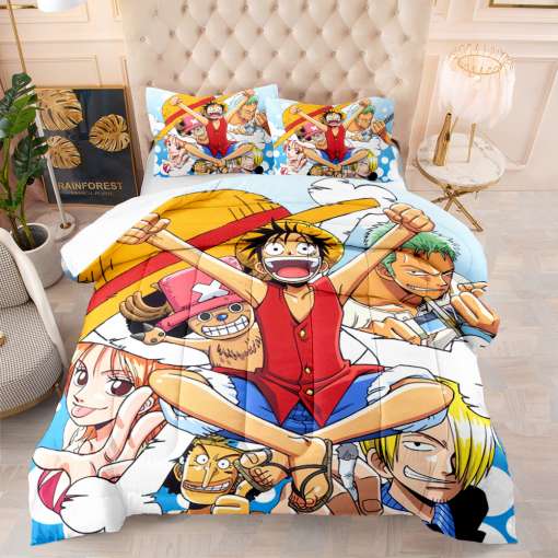 voodipesukomplekt anime tegelastega, värvikas disain