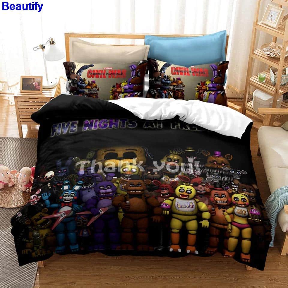 voodipesukomplekt värviliste animatronic tegelastega