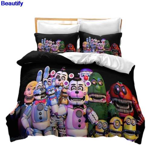 voodipesukomplekt värviliste animatronic tegelastega