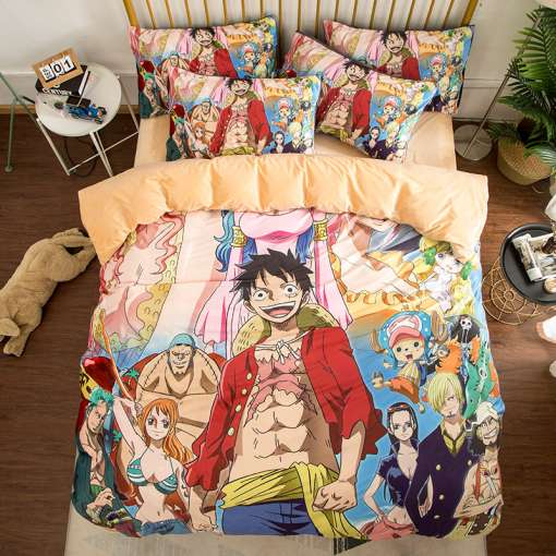 voodipesukomplekt anime tegelastega erksates värvides