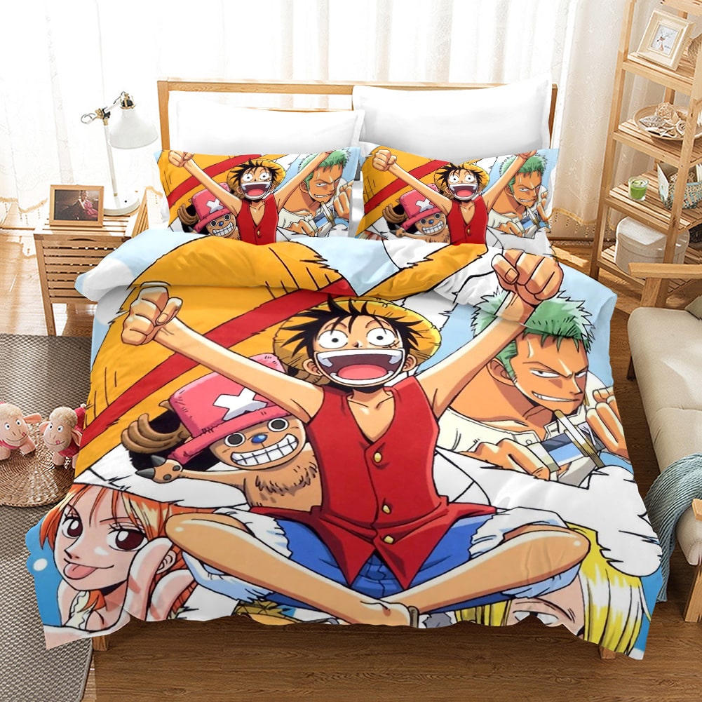 voodipesukomplekt anime tegelastega, värvikas disain