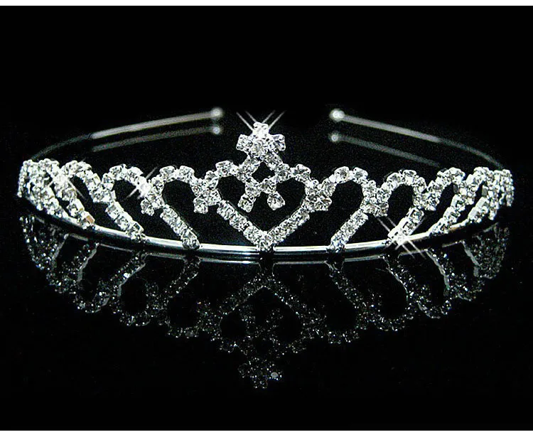 Wedding Bridal Bridesmaid Tiara Crown Headband Heart Girls Love Crystal Rhinestone Jewelry hair Accessories Bride Head Ornament 17