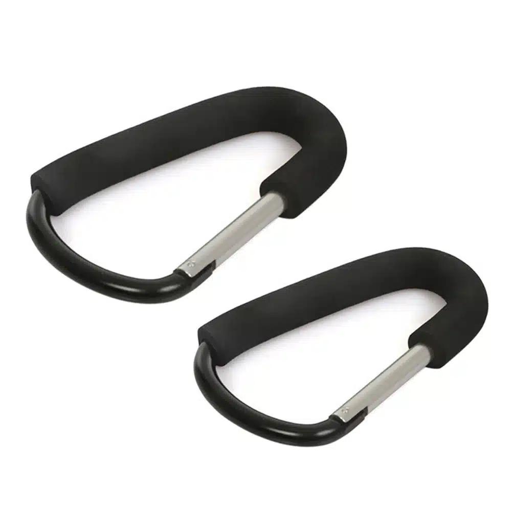 Aluminium Black Baby Stroller Hooks High Quality Button Carabiner Shopping Bag Carriage Hooks Pushchair Stroller Accessory Hook 12