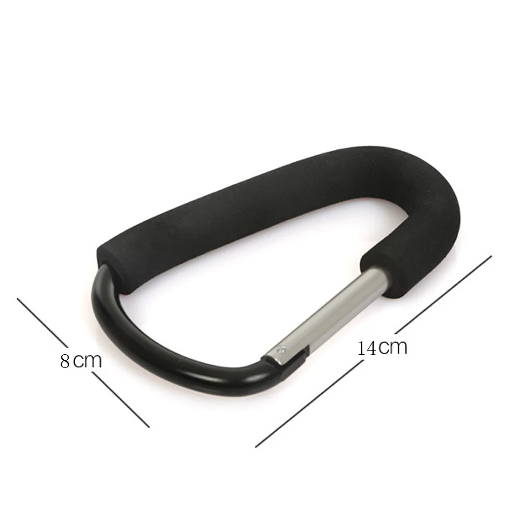 Aluminium Black Baby Stroller Hooks High Quality Button Carabiner Shopping Bag Carriage Hooks Pushchair Stroller Accessory Hook 20