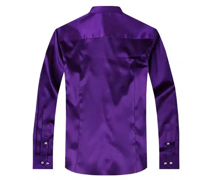 2017 long sleeve autumn spring thin fashion loose casual silk men dress shirt plus size plus size soft male good quality top 8