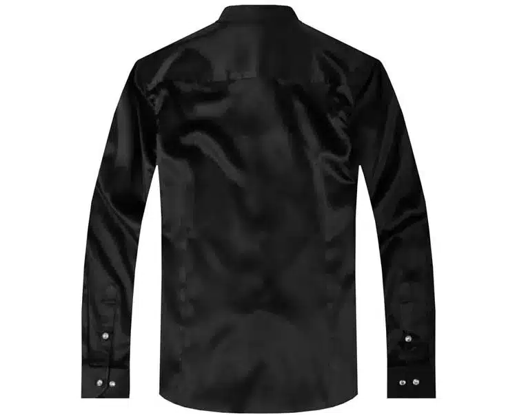 2017 long sleeve autumn spring thin fashion loose casual silk men dress shirt plus size plus size soft male good quality top 13