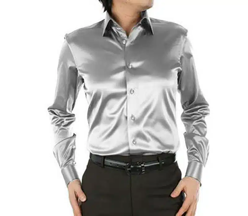 2017 long sleeve autumn spring thin fashion loose casual silk men dress shirt plus size plus size soft male good quality top 31