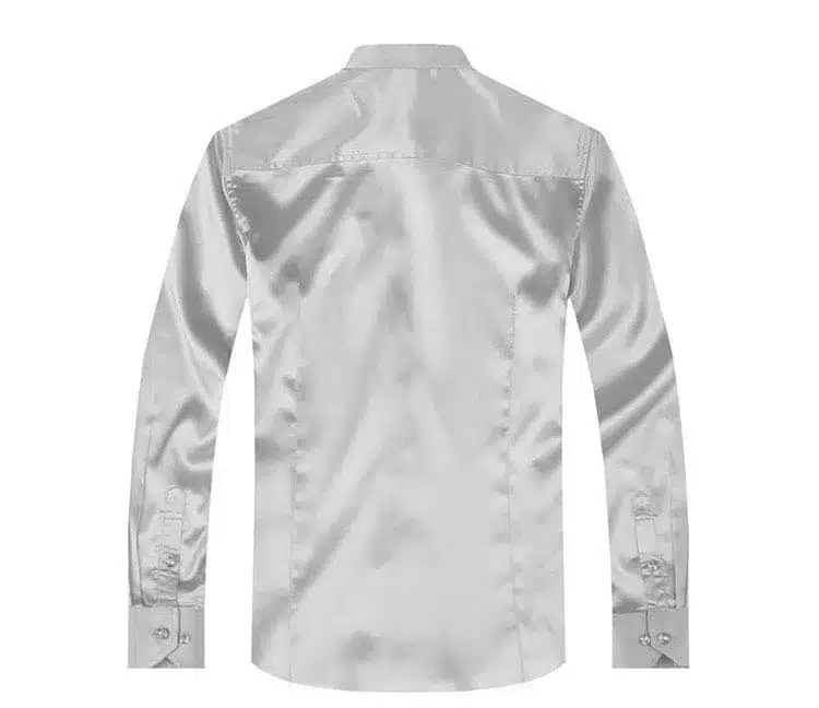 2017 long sleeve autumn spring thin fashion loose casual silk men dress shirt plus size plus size soft male good quality top 33