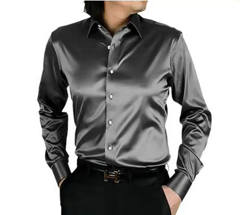 2017 long sleeve autumn spring thin fashion loose casual silk men dress shirt plus size plus size soft male good quality top 36