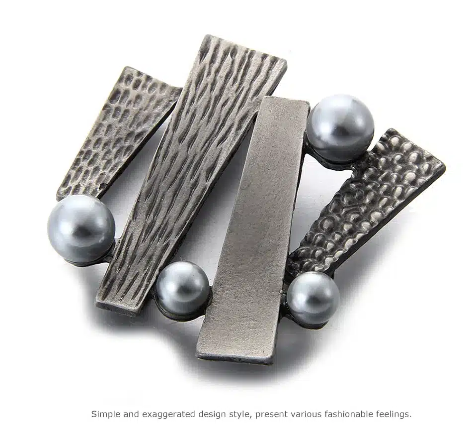 Mloveacc Brand Antique Metal Simulated Pearls Brooches And Pins For Women Fashion Boho Geometric Brooches Jewelry 12