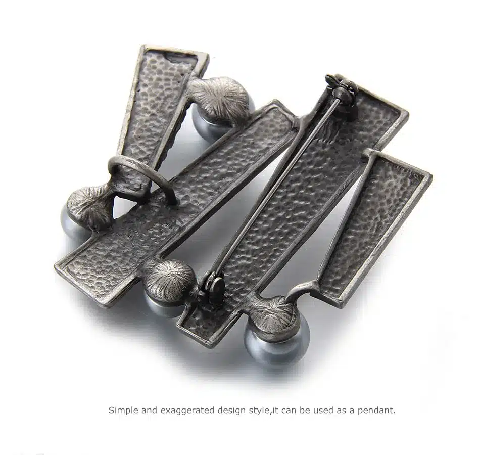 Mloveacc Brand Antique Metal Simulated Pearls Brooches And Pins For Women Fashion Boho Geometric Brooches Jewelry 17