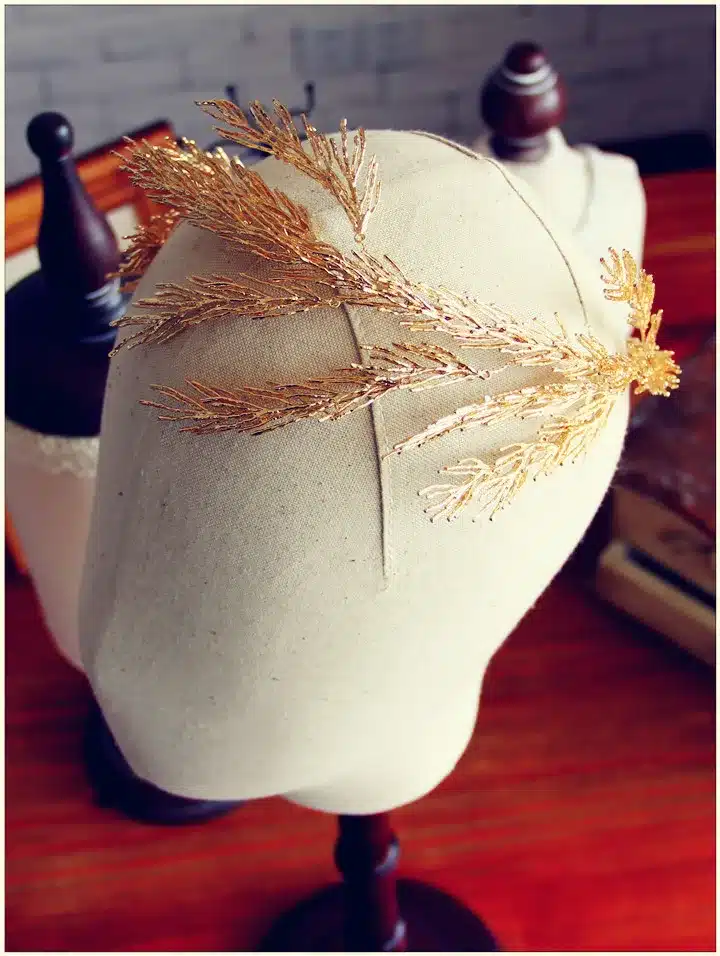 Baroque crowns gold leaf headband hair jewelry wedding hair accessories princess tiara Handmade Bridal Headpiece Headbands 15
