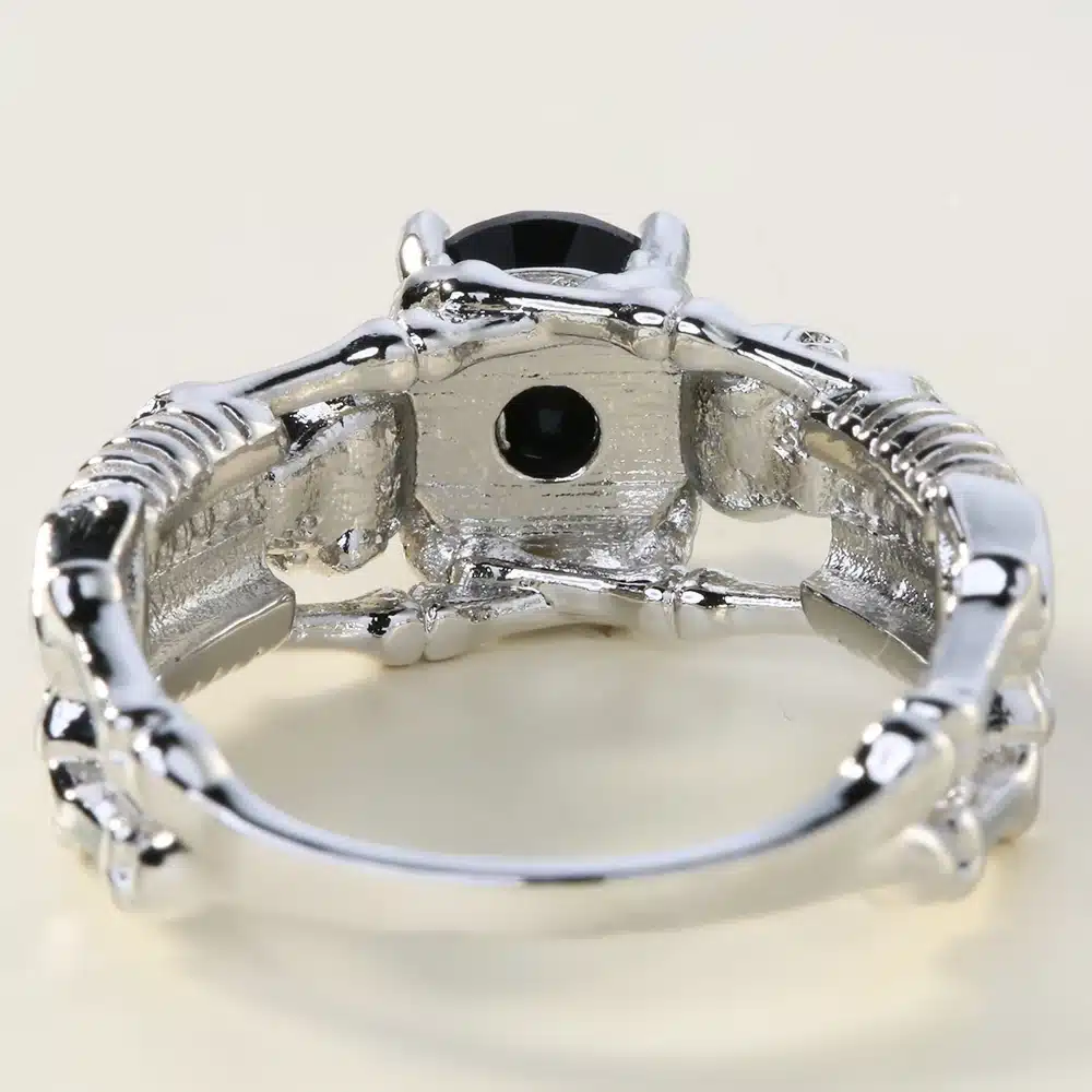 UFOORO Ghost evil Skull skeleton Hand CZ Ring European and American Punk style Motor Biker Men Ring 2017 new skull men's jewelry 21