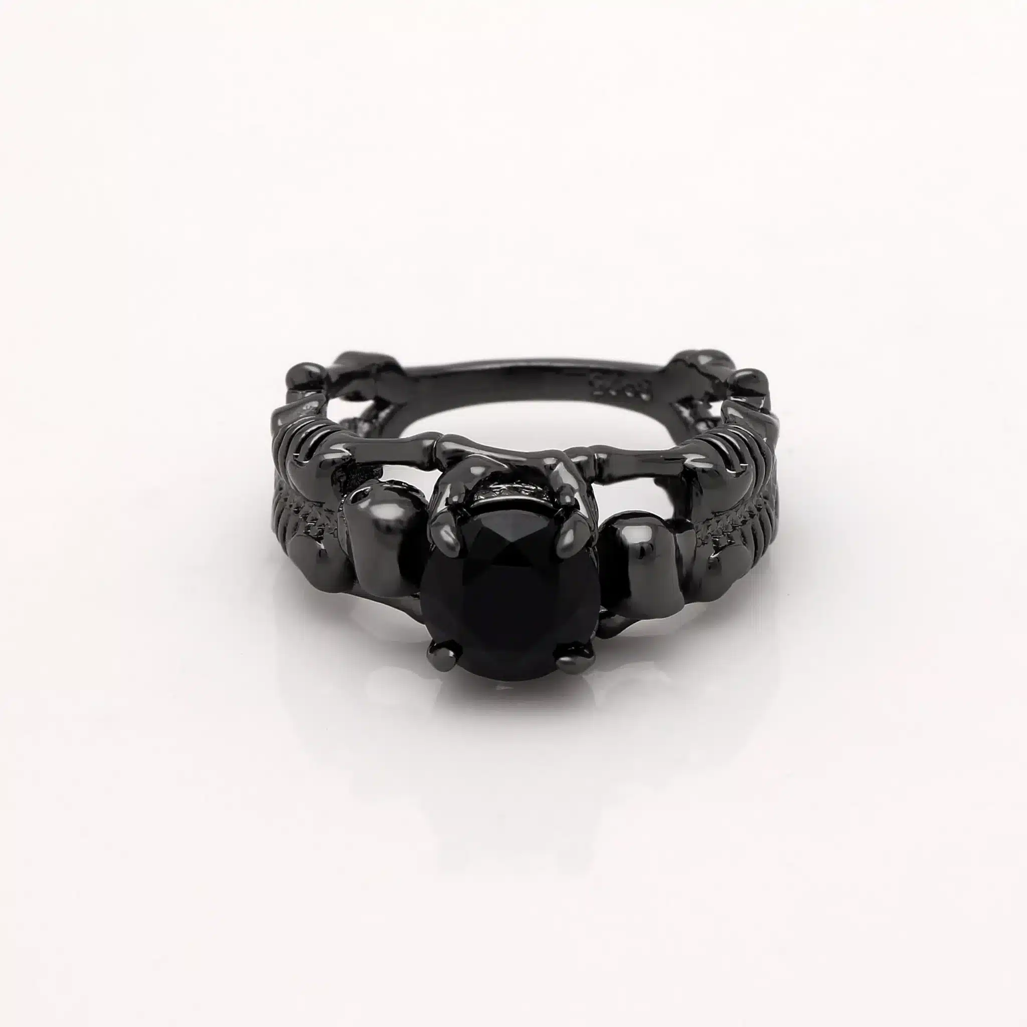 UFOORO Ghost evil Skull skeleton Hand CZ Ring European and American Punk style Motor Biker Men Ring 2017 new skull men's jewelry 28