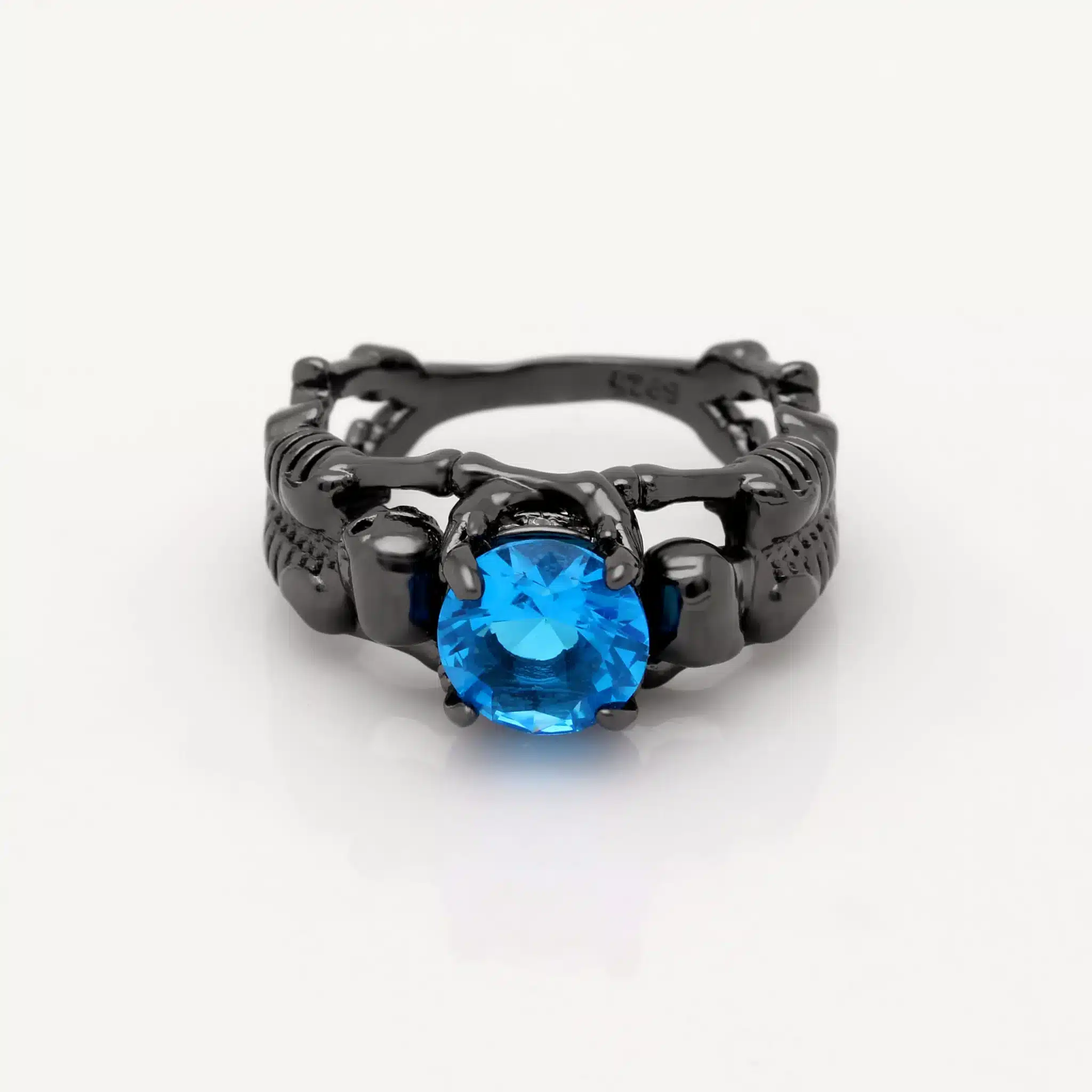 UFOORO Ghost evil Skull skeleton Hand CZ Ring European and American Punk style Motor Biker Men Ring 2017 new skull men's jewelry 33