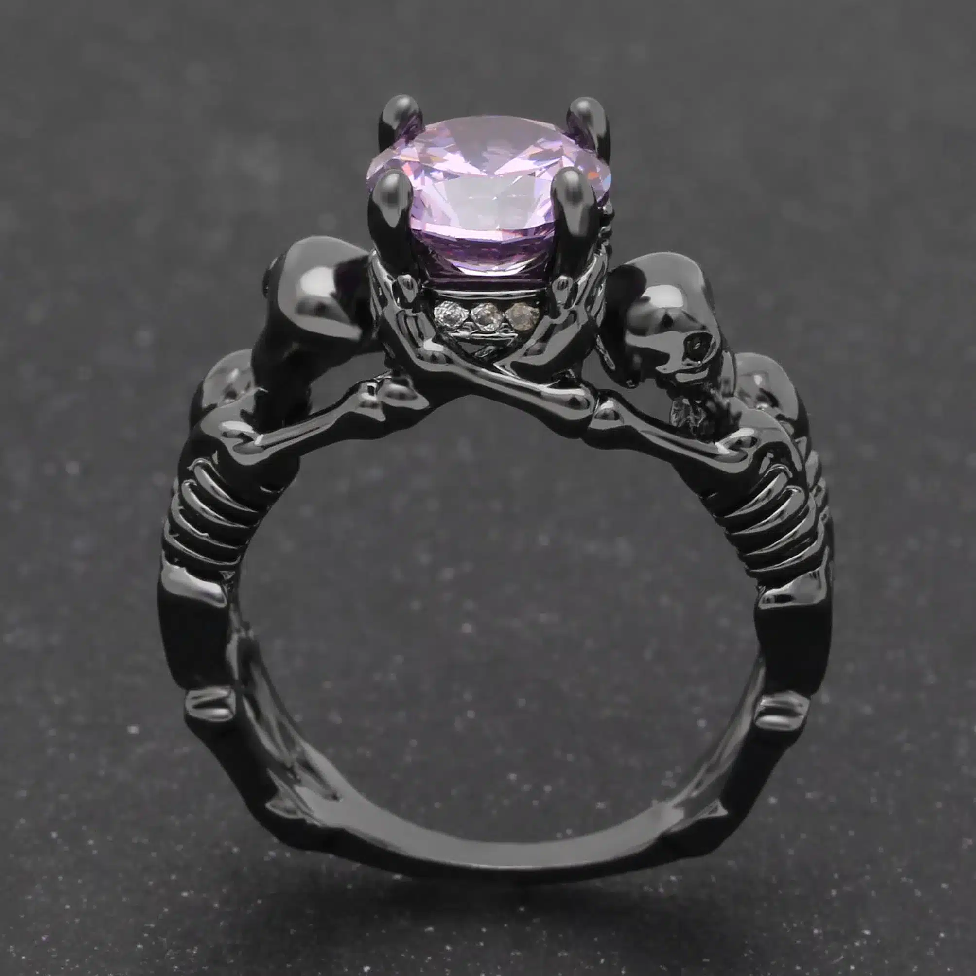 UFOORO Ghost evil Skull skeleton Hand CZ Ring European and American Punk style Motor Biker Men Ring 2017 new skull men's jewelry 39