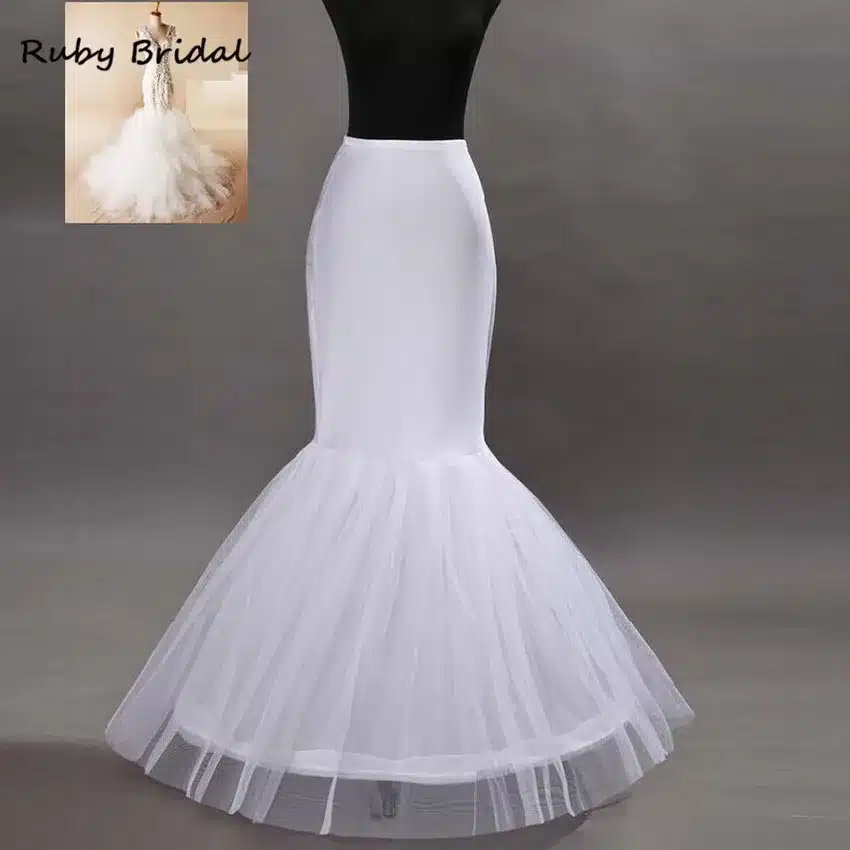 Ruby Bridal 2017 Wholesale Mermaid Petticoat 1 Hoop Bone Elastic Wedding Dress Crinoline Trumpet 2015 Bridal Petticoat FY401 3