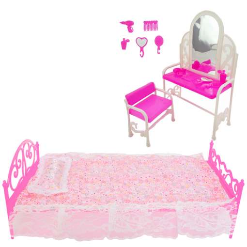 Roosa magamistoakomplekt Barbiele | E-pood Tootemaailm Roosa magamistoakomplekt Barbiele