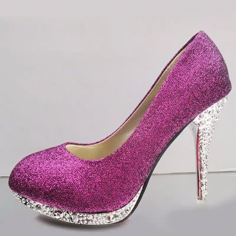 2016 Glitter Wedding Shoes Bridal Evening Party Crystal Red Bottom High Heels Women Shoes Sexy Women's Pumps Bridal Shoes 31