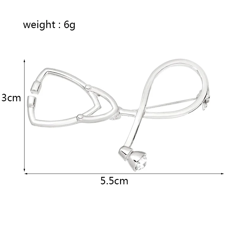 Metal Stethoscope Brooch Pin For Nurse Doctor Physicians Student Shirt Collar Lapel Pins Fashion Medical Jewelry Graduation Gift 11