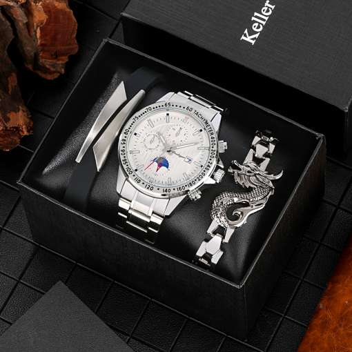 Original-Gift-Set-for-Men-Date-Quartz-Full-Steel-Watch-with-Dragon-Bracelet-Practical-New-Year-5 – saadaval Tootemaailm e-kaubamajas