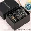Luxury-4-Pcs-Set-High-End-Man-s-Black-Quartz-Wristwatch-Leather-Strap-2-Bracelets-Men-1 – saadaval Tootemaailm e-kaubamajas