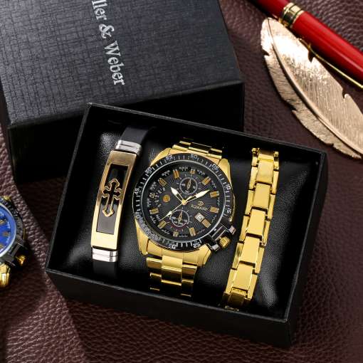 Gold-Luxury-Watch-for-Men-Stainless-Steel-Fashion-Calendar-Quartz-Watch-Men-Bracelets-Leisure-Gift-Set-5 – saadaval Tootemaailm e-kaubamajas