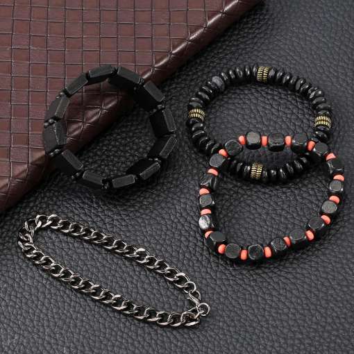 Watch-Gift-Set-for-Men-Black-Quartz-Numerals-Dial-Men-s-Leather-Watches-Adjustable-Bracelet-Men-4 – saadaval Tootemaailm e-kaubamajas