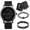 Classic-Black-Men-s-Watch-Gift-Set-Creative-Minimalist-Quartz-Watch-Stainless-Steel-Mesh-Strap-Elastic-5 – saadaval Tootemaailm e-kaubamajas