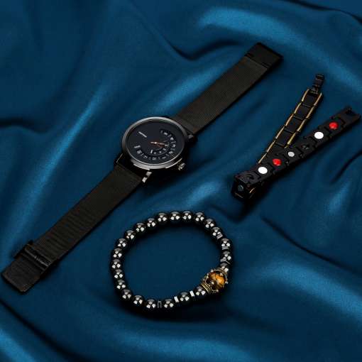 Classic-Black-Men-s-Watch-Gift-Set-Creative-Minimalist-Quartz-Watch-Stainless-Steel-Mesh-Strap-Elastic-3 – saadaval Tootemaailm e-kaubamajas