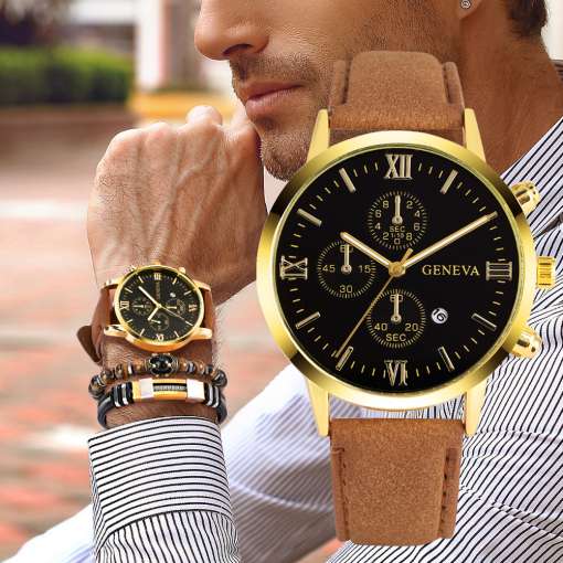 Watch-Gift-Set-for-Men-Fashion-Quartz-Roman-Numeral-Watch-Clock-2-Pieces-Man-s-Elastic-2 – saadaval Tootemaailm e-kaubamajas