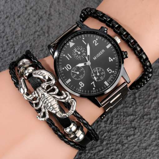 New-Luxury-Valentine-s-Day-Gifts-for-Boyfriend-Full-Steel-Quartz-Watch-with-2-Bracelets-Beautiful-3 – saadaval Tootemaailm e-kaubamajas