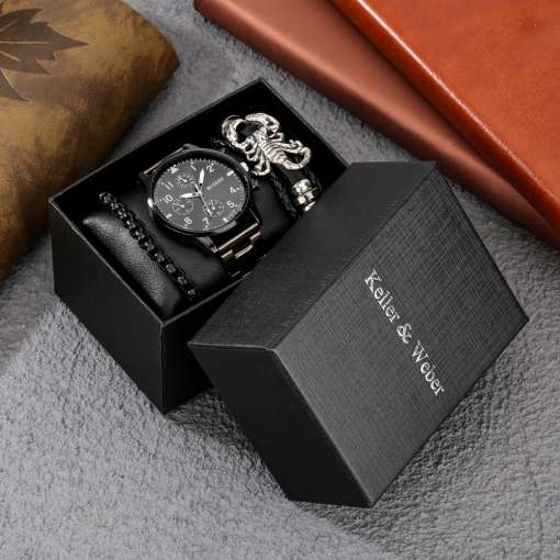 New-Luxury-Valentine-s-Day-Gifts-for-Boyfriend-Full-Steel-Quartz-Watch-with-2-Bracelets-Beautiful-1 – saadaval Tootemaailm e-kaubamajas