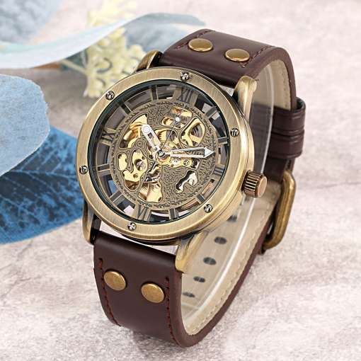 Vintage-Golden-Men-s-Watch-Luxury-Mechanical-Watches-Elastic-Adjustable-Bracelets-Fashion-Gifts-Set-Box-for-3 – saadaval Tootemaailm e-kaubamajas