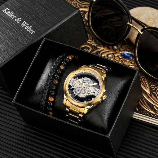 Luxury-Watch-Gift-Set-for-Husband-Men-s-Silver-Gold-Steel-Quartz-Watch-with-Bracelet-Creative-1 – saadaval Tootemaailm e-kaubamajas