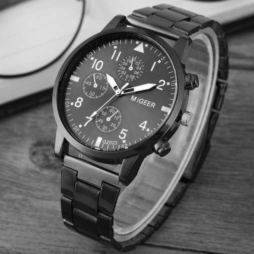 Watch-Bracelet-Men-s-Gift-Set-Black-Stainless-Steel-Quartz-Dial-Safety-Buckle-2-Bracelets-Chain-2 – saadaval Tootemaailm e-kaubamajas