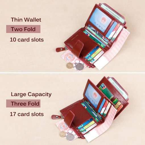 Fahion-Women-Genuine-Leather-Wallet-RFID-Blocking-Short-Multi-Function-Large-Capacity-Zipper-Coin-Purse-Money-5 – saadaval Tootemaailm e-kaubamajas