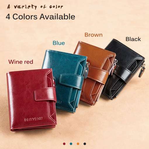 Fahion-Women-Genuine-Leather-Wallet-RFID-Blocking-Short-Multi-Function-Large-Capacity-Zipper-Coin-Purse-Money-4 – saadaval Tootemaailm e-kaubamajas