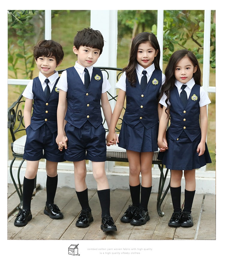 Japanese-Student-School-Uniforms-Set-Suit-for-Girls-Boys-Waistcoat-Vest-Shirt-Skirt-Shorts-Tie-Performance-1 – saadaval Tootemaailm e-kaubamajas