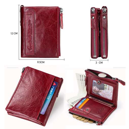 Fashion-Genuine-Leather-Women-Wallet-Bi-fold-Wallets-Red-ID-Card-Holder-Coin-Purse-With-Double-4 – saadaval Tootemaailm e-kaubamajas